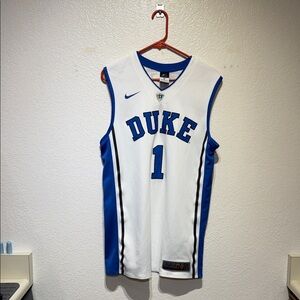 Game Quality Nike Duke #1 Blue and White Jersey - Like New